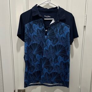 Court Haley Navy and Blue Leaf Polo